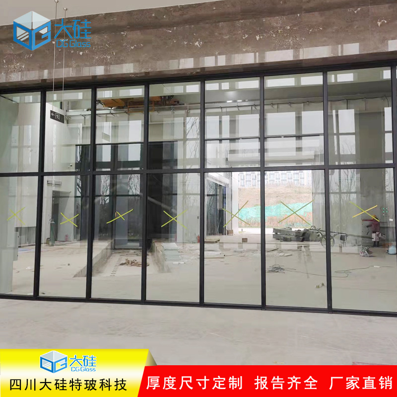 全钢A类隔热纳米硅防火玻璃隔断墙-四川大硅特玻科技有限公司