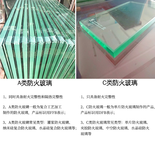 A类和C类防火玻璃对比
